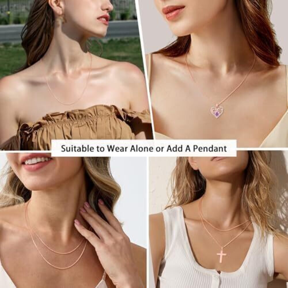 7830 18k Rose Gold Plated 925 Sterling Silver Chain Necklace , 1.1mm Cable - Picture 5 of 5